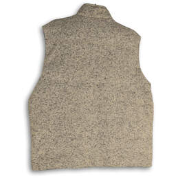 NWT Mens Beige Mock Neck Sleeveless Pockets Reversible Full-Zip Vest Size L alternative image