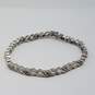 Sterling Silver Diamond Infinity Link 7 Inch Bracelet 12.7g image number 1