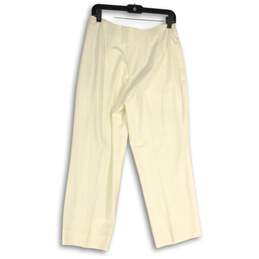Talbots Womens Off White Flat Front Side Zip Ankle Pants Size 10P alternative image