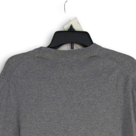 Mens Gray Crew Neck Long Sleeve Knit Pullover Sweater Size Medium image number 4