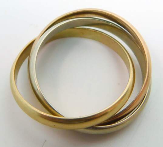 14K Tri Color Gold Interlocking Rings 6.0g image number 2