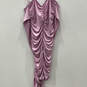 NWT Womens Purple Spaghetti Strap Surplice Neck Ruched Mini Dress Size L image number 2