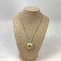 Designer Lucky Brand Silver-Tone Yellow Round Stone Pendant Necklace image number 1