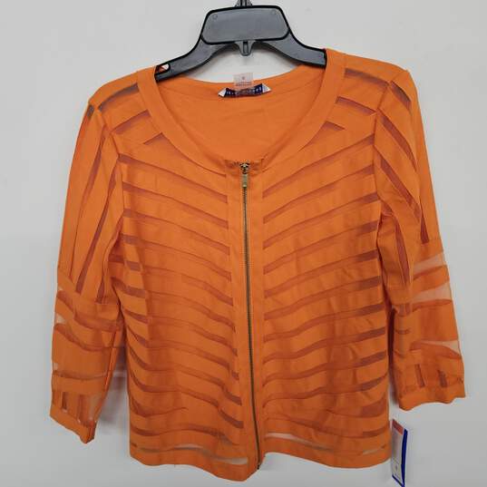Peter Nygard Orange Striped Shirt image number 1