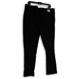NWT Mens Black Flat Front Slash Pocket Straight Leg Dress Pants Size 36x30 alternative image