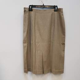 Womens Beige Plaid Wool Blend Side Zip Straight & Pencil Skirt Size 50 alternative image