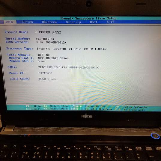 Fujitsu LIFEBOOK UH552 13in Laptop Intel i3-3217U CPU 4GB RAM NO HDD image number 8