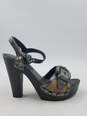 Authentic Burberry Gunmetal Check Sandals W 6 image number 1