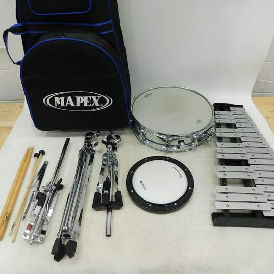 Mapex Percussion Set w/ Snare Drum, Glockenspiel, Rolling Case, and Accessories image number 1
