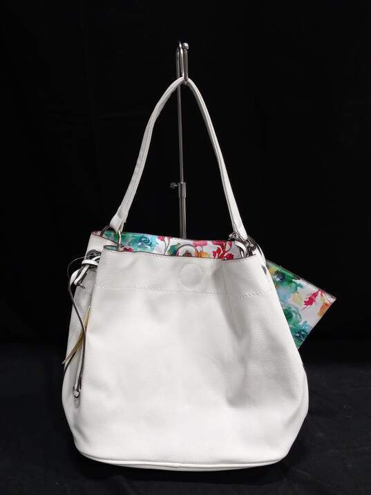 Collection 18 Women's White Bright Multicolor Tote Bag with Pouch image number 2