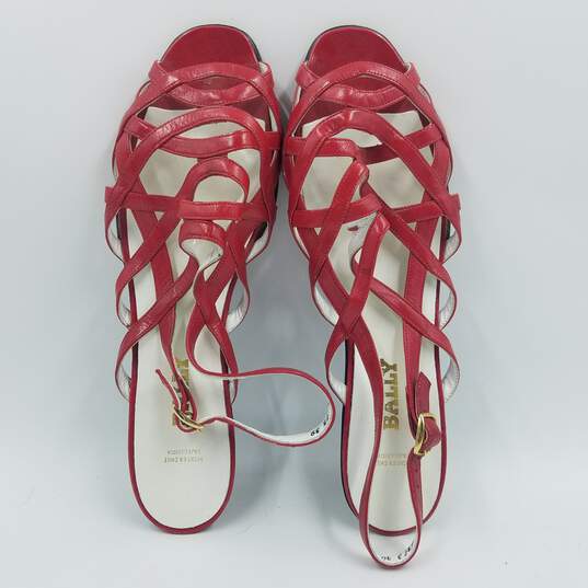 Bally Ankle Strap Sandal Women's Sz.39 Red image number 6