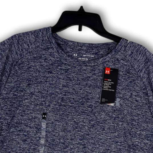 NWT Mens Blue Heather Round Neck Stretch Loose Fit Pullover T-Shirt Sz XXL image number 3