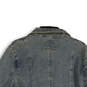 NWT Womens Blue Denim Crochet Long Sleeve Notch Collar Jean Jacket Size S image number 4