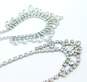 Vintage Silvertone Icy Clear Rhinestones Bib Necklaces & Chain Bracelet 53.5g image number 4