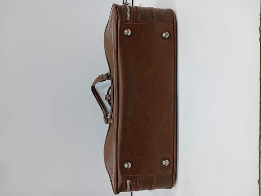 Vintage Brown Leather Suitcase image number 4