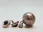 Taxco Mexico 925 Modernist Chime Ball Orb Pendant & Onyx Drop Earrings 22.3g image number 1