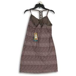 NWT Prana Womens Brown Zigzag V-Neck Sleeveless Racerback A-Line Dress Size S alternative image