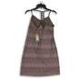 NWT Prana Womens Brown Zigzag V-Neck Sleeveless Racerback A-Line Dress Size S image number 2