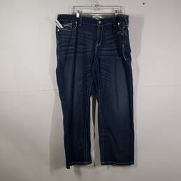 Womens Medium Wash 5-Pockets Design Denim Straight Leg Jeans Size 22 WR