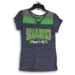 NFL Womens Green Gray Team Apparel Seattle Seahawks Pullover T-Shirt Size M