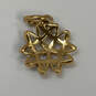 Designer Swarovski Gold-Tone Clear Crystal Stone Flower Charm Pendant image number 4