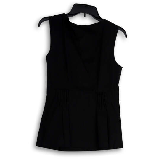 Buy the Womens Black Sleeveless Round Neck Pleated Pullover Blouse Top ...