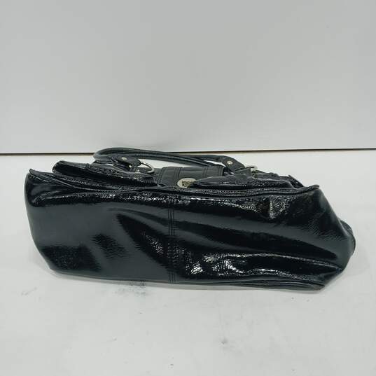 London Fog Black Patent Leather Audrey Handbag image number 3