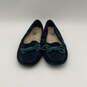 Womens Meena Blue Faux Fur Suede Leather Round Toe Moccasins Slippers Sz 7 image number 1