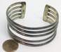 Taxco Mexican Modernist 925 Sterling Silver Chunky Cuff Bracelet 44.0g image number 7