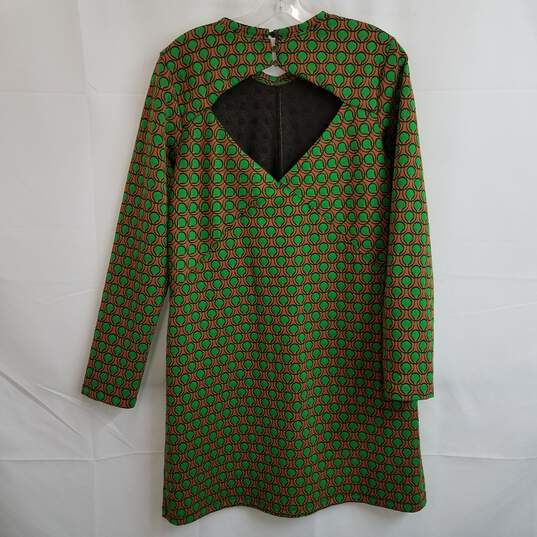 Anthropologie Maeve 60s 70s style open back geometric shift dress M image number 3