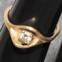 14K Yellow Gold Cubic Zirconia Ring Size 4.5 - 1.7g