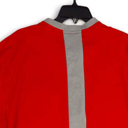 Mens Red Short Sleeve Quarter Zip Kangaroo Pocket Athletic Jacket Size XL