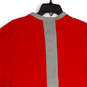 Mens Red Short Sleeve Quarter Zip Kangaroo Pocket Athletic Jacket Size XL image number 1