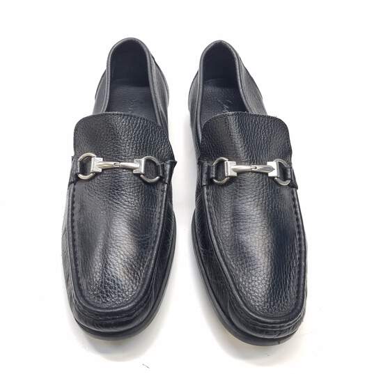 Sandrino Enrico Black Leather Horsebit Loafers Shoes Men's Size 8.5 D image number 5