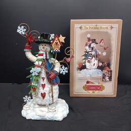 Grandeur Noel Collectors Edition 2002 Snowman Tin Stocking Holder IOB