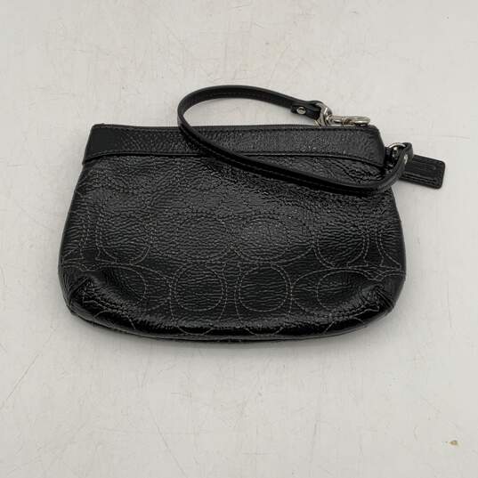 Coach Womens Black Gray Leather Detachable Strap Wristlet Wallet Clutch image number 1