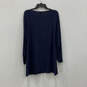 NWT Womens Blue Lace Trim Long Sleeve Ankle Two Piece Pajama Set Size Large image number 2