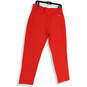 Womens Red Flat Front Pocket Stretch Pull-On Trouser Pants Size Large image number 2