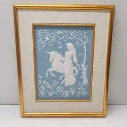 Franklin Mint - Porcelain Wall Art Tile - THE LADY AND UNICORN