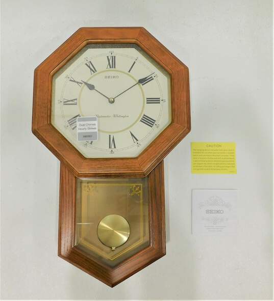 Seiko QXH110BL Westminster Whittington Pendulum Quartz Wall Clock IOB image number 1