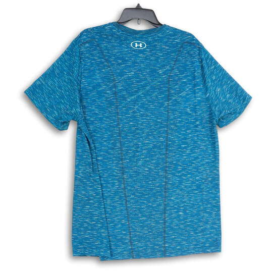 Mens Blue Heather Crew Neck Short Sleeve Pullover Activewear T-Shirt Sz 2XL image number 2