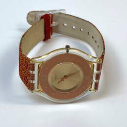 Designer Swatch Water Resistant Brown Round Analog Dial Quartz Wristwatch alternative image