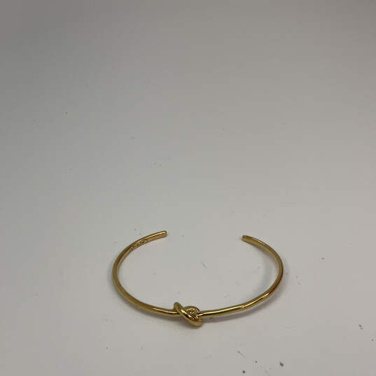 Designer Stella & Dot Gold-Tone Knot Rhinestone Classic Cuff Bracelet image number 2