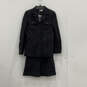 Womens Black Pockets Long Sleeve Blazer And Skirt Two Piece Suit Set Sz 90 image number 1