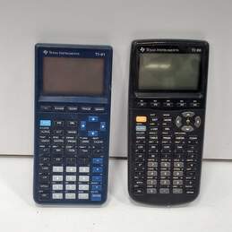 Lot of 4 Assorted Texas Instruments Graphing Calculators alternative image