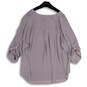 NWT Womens Lavender 3/4 Sleeve V-Neck Pullover Blouse Top Size 4/4X/26 image number 2