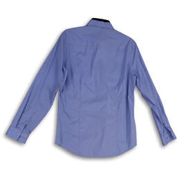 Mens Blue Striped Long Sleeve Spread Collar Button-Up Shirt Size Medium alternative image