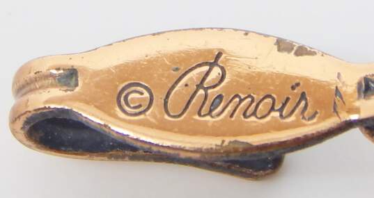 Vintage Matisse Renoir & Fashion Enamel Screw-Back Earrings & Copper Collar Necklace 59.5g image number 5