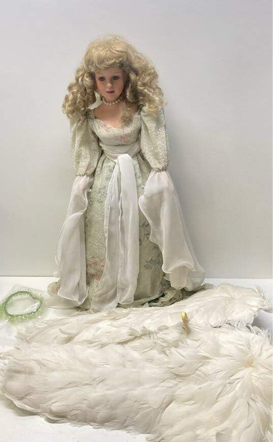 Michael Reid Victorian Style #270 28" Ceramic Angel Doll w/Wings & Halo image number 1