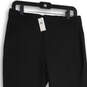 NWT Womens Black Wool Flat Front Slash Pocket Straight Leg Dress Pants Size 4 image number 3